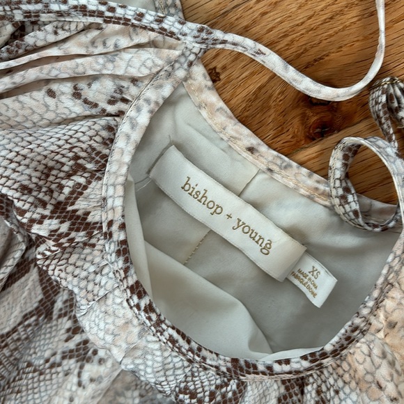 BISHOP + YOUNG WOMENS BOUTIQUE MIDI LENGTH PLEATED DRESS SLEEVELESS XS ANIMAL - Picture 5 of 5